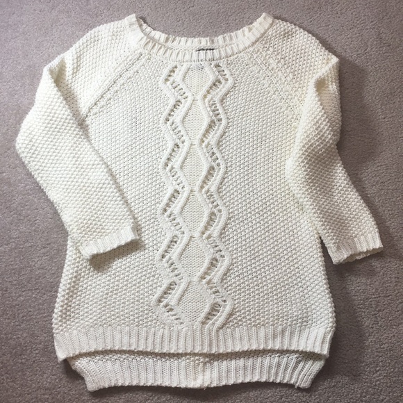 Cynthia Rowley cream cable knit sweater - Picture 1 of 9